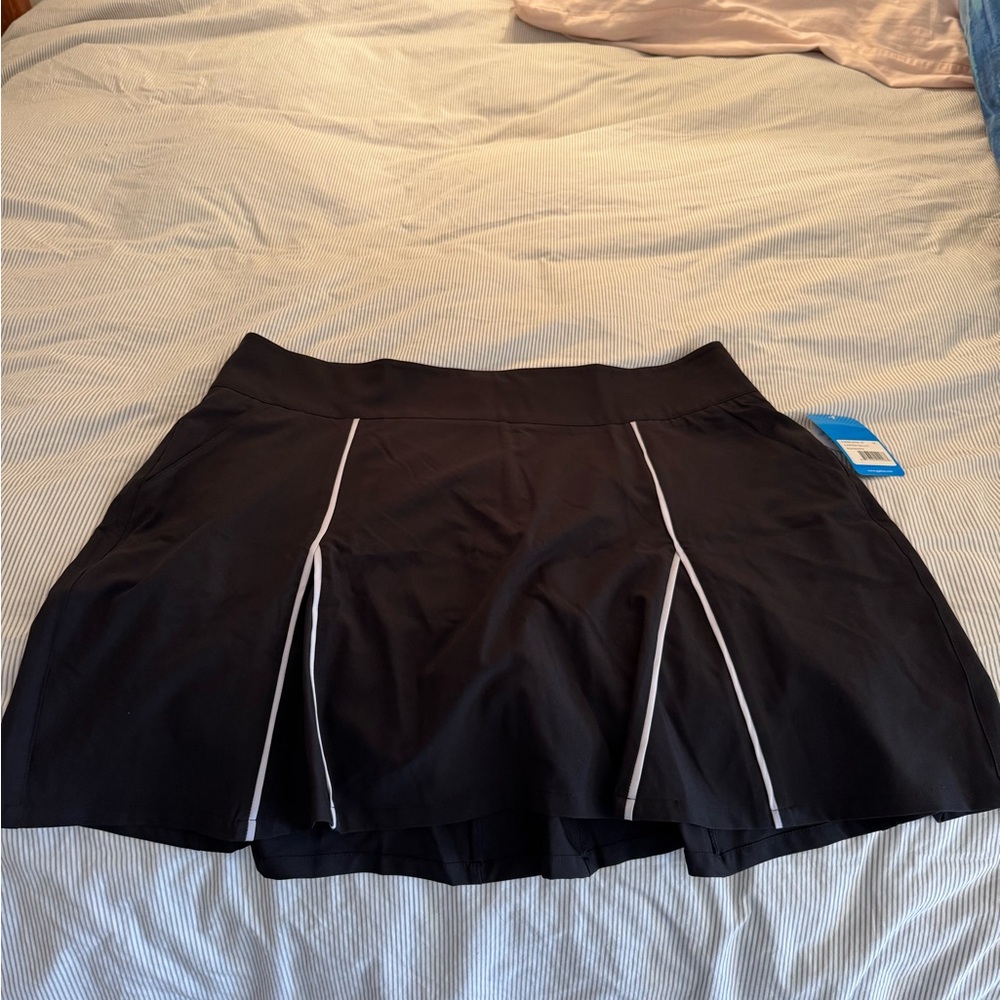 Black Skirt with White Accents